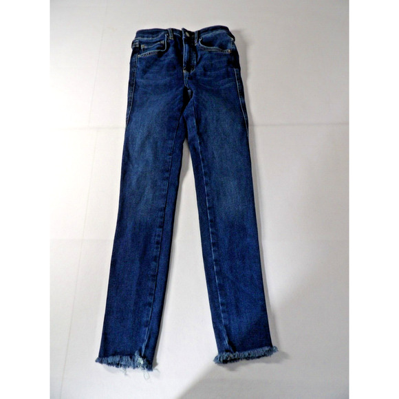 We The Free Sz 26 Skinny Jeans Dark Wash Raw Hem High Rise - Picture 1 of 15